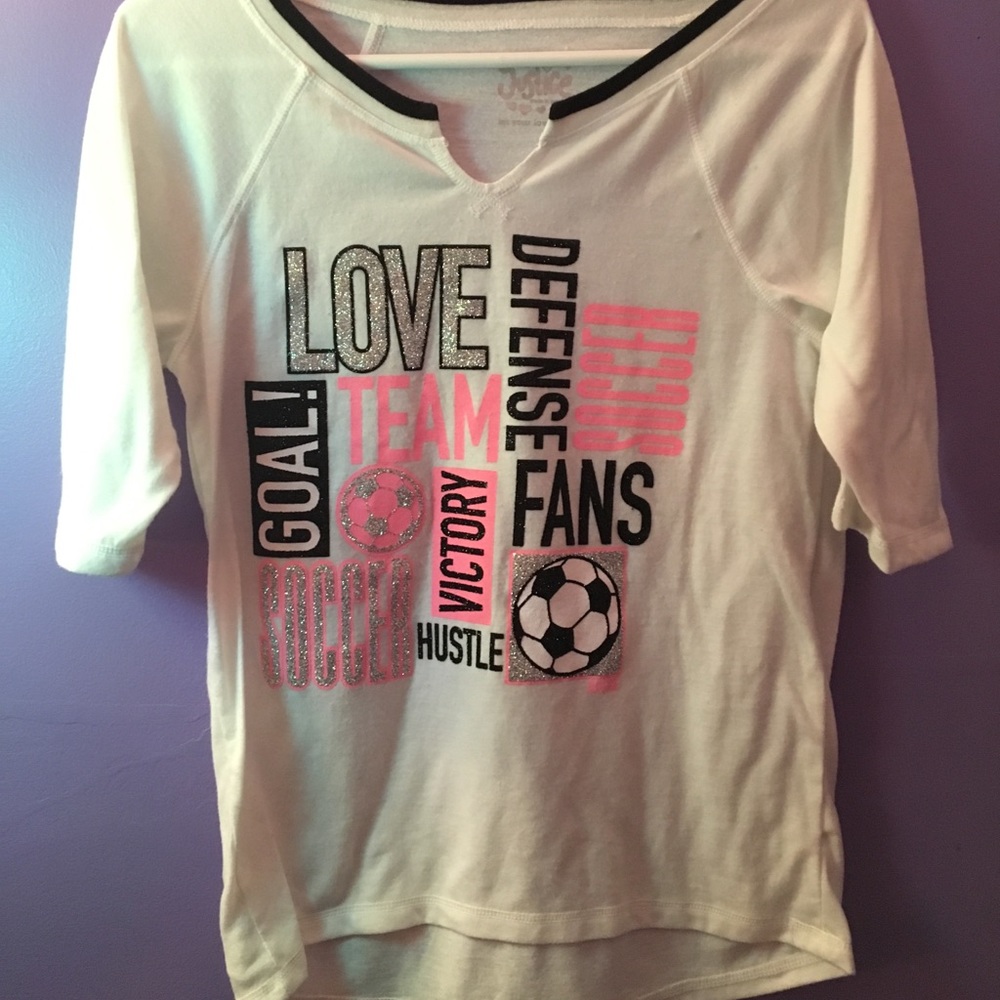 Girls justice love soccer shirt